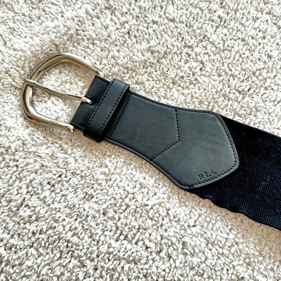LAST CHANCE! Lauren Ralph Lauren Black Stretch Belt NWT XL - Picture 3 of 5